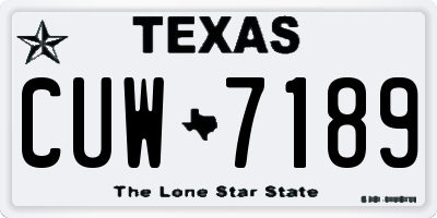 TX license plate CUW7189