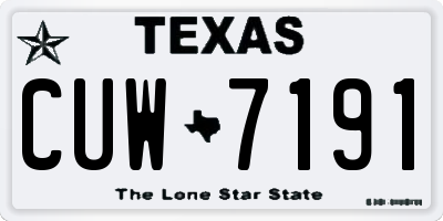 TX license plate CUW7191