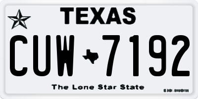 TX license plate CUW7192