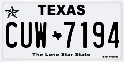 TX license plate CUW7194