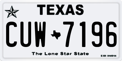 TX license plate CUW7196