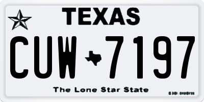 TX license plate CUW7197
