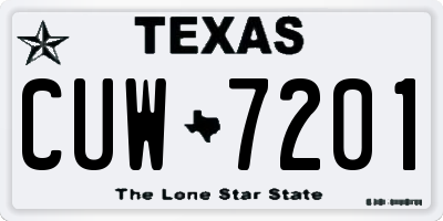 TX license plate CUW7201