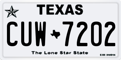 TX license plate CUW7202