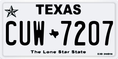 TX license plate CUW7207