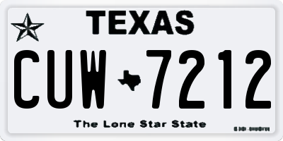 TX license plate CUW7212