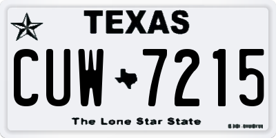 TX license plate CUW7215