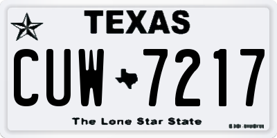 TX license plate CUW7217