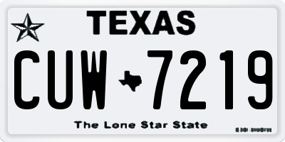 TX license plate CUW7219