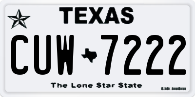 TX license plate CUW7222