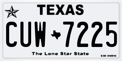 TX license plate CUW7225