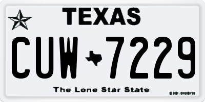 TX license plate CUW7229