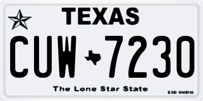 TX license plate CUW7230