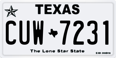 TX license plate CUW7231