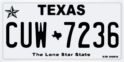TX license plate CUW7236