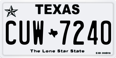TX license plate CUW7240