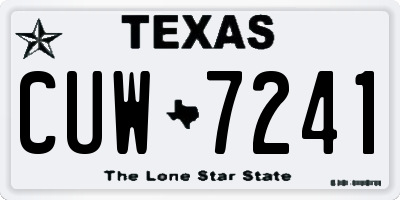 TX license plate CUW7241