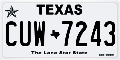 TX license plate CUW7243