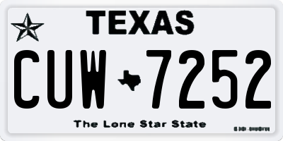 TX license plate CUW7252