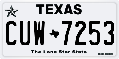 TX license plate CUW7253