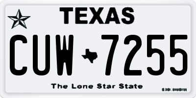 TX license plate CUW7255