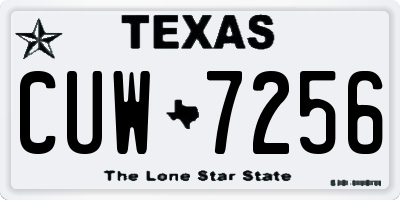 TX license plate CUW7256
