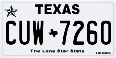TX license plate CUW7260