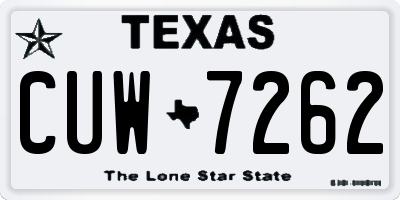 TX license plate CUW7262