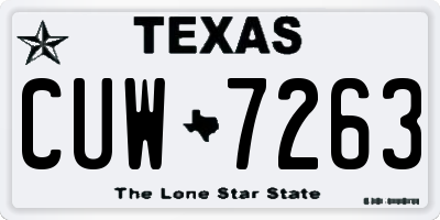 TX license plate CUW7263