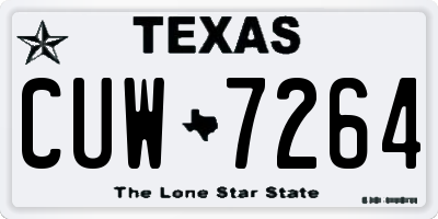 TX license plate CUW7264