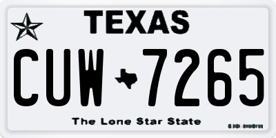 TX license plate CUW7265