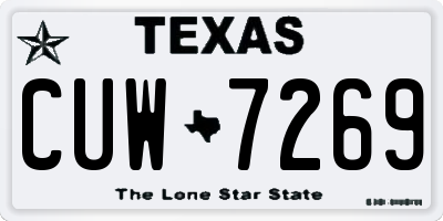 TX license plate CUW7269