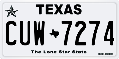 TX license plate CUW7274