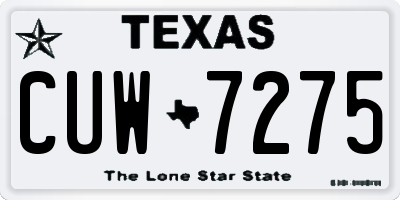 TX license plate CUW7275
