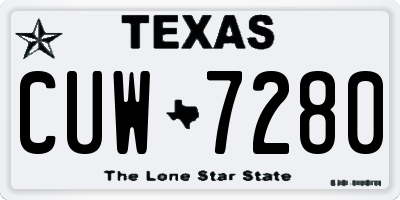 TX license plate CUW7280