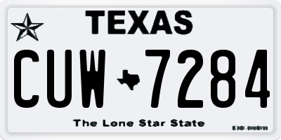TX license plate CUW7284