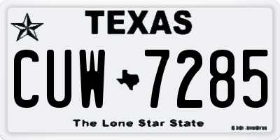 TX license plate CUW7285