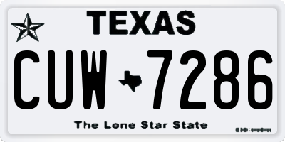 TX license plate CUW7286