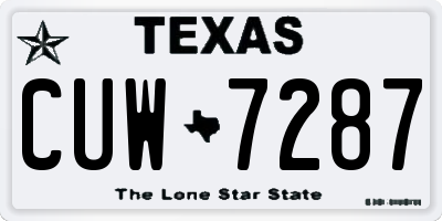 TX license plate CUW7287