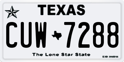 TX license plate CUW7288