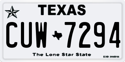 TX license plate CUW7294