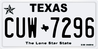 TX license plate CUW7296