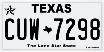 TX license plate CUW7298