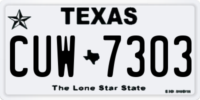 TX license plate CUW7303