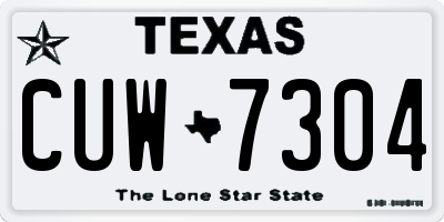 TX license plate CUW7304