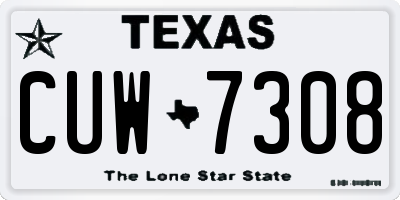 TX license plate CUW7308