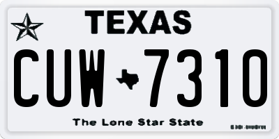 TX license plate CUW7310