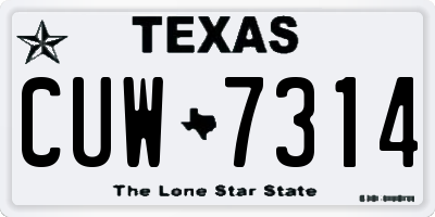 TX license plate CUW7314