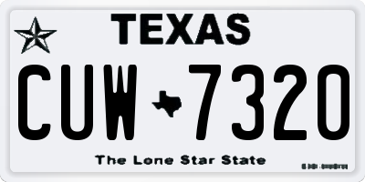 TX license plate CUW7320