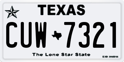 TX license plate CUW7321